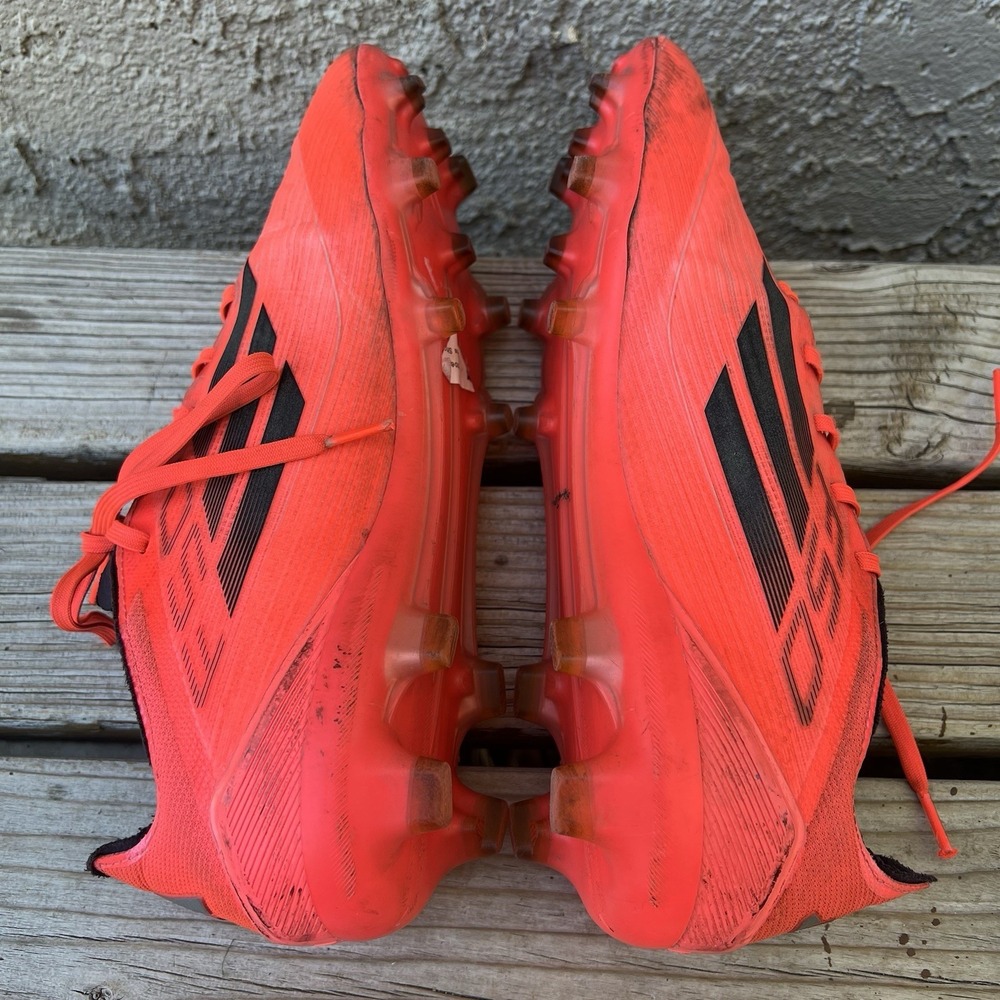 Adidas Cleats Men Size 9.5 F50 Pro FG Lace Up Soccer Orange/Black - Picture 9 of 12
